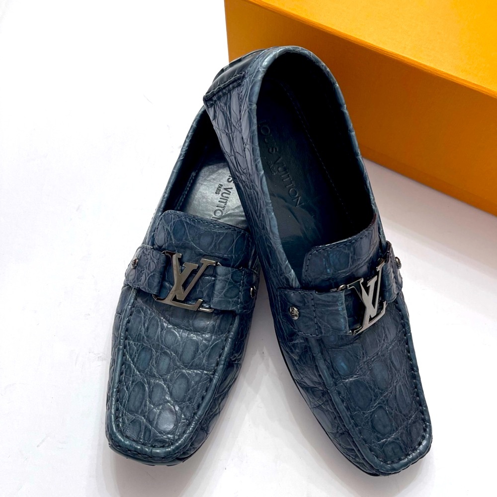 Louis Vuitton Blue Crocodile leather skin Loafers - Picture 2 of 7